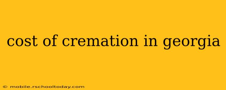 cost of cremation in georgia