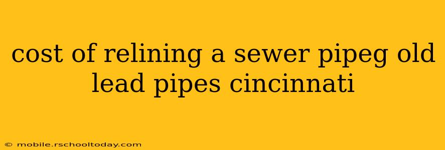 cost of relining a sewer pipeg old lead pipes cincinnati