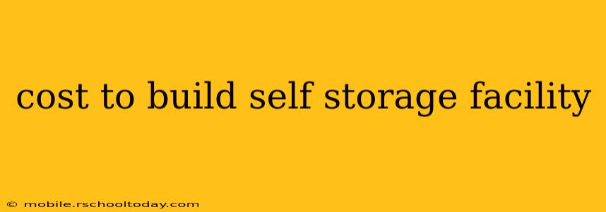 cost to build self storage facility