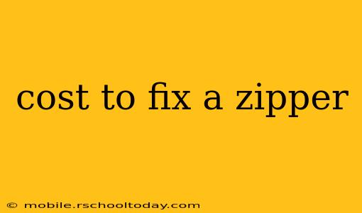 cost to fix a zipper