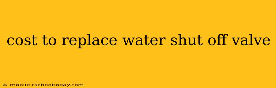 cost to replace water shut off valve