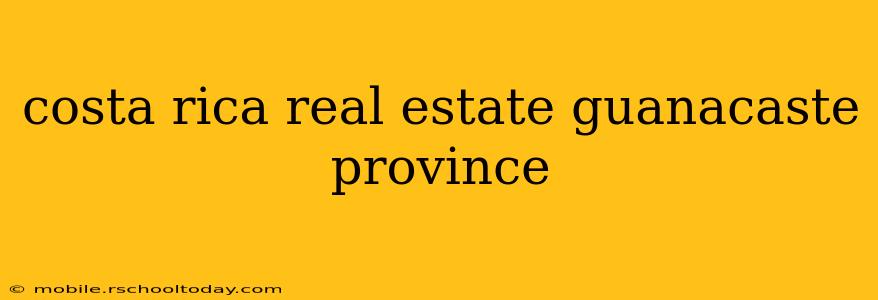 costa rica real estate guanacaste province