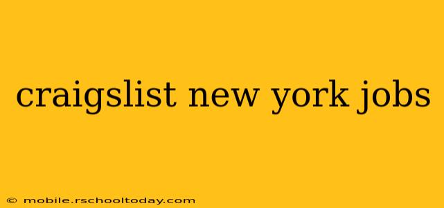 craigslist new york jobs