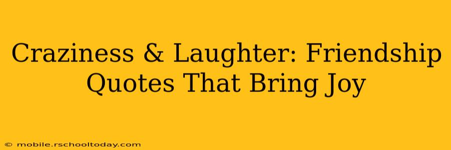 Craziness & Laughter: Friendship Quotes That Bring Joy