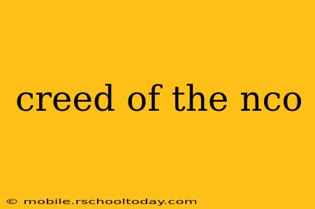 creed of the nco