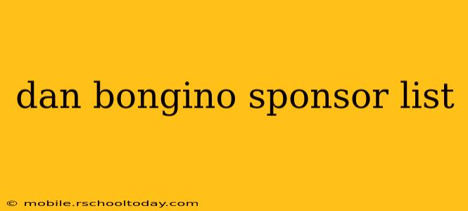 dan bongino sponsor list