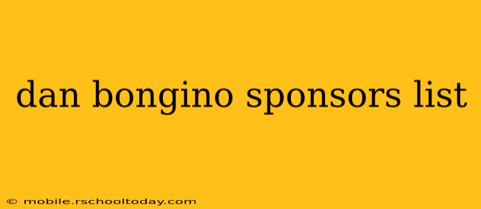 dan bongino sponsors list