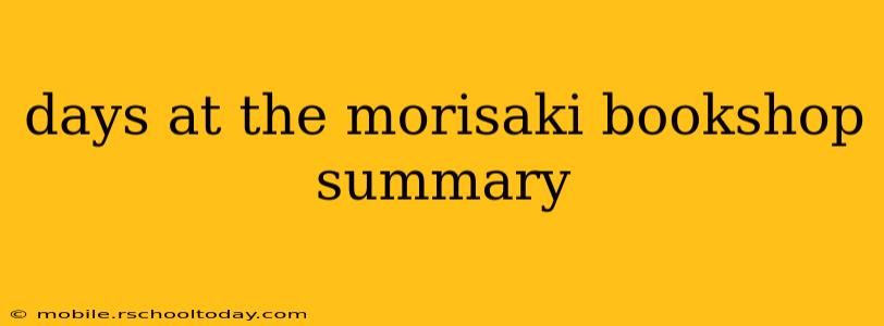 days at the morisaki bookshop summary