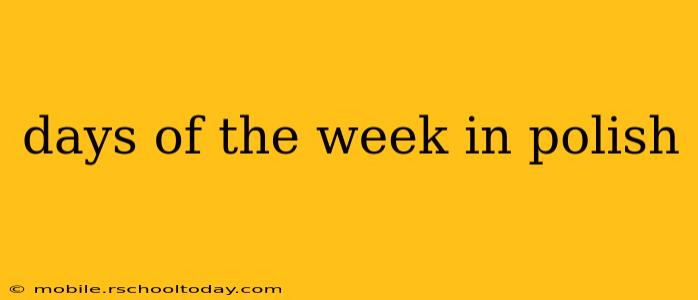 days of the week in polish
