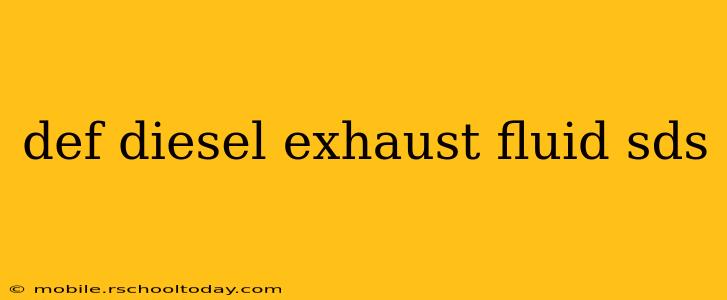 def diesel exhaust fluid sds