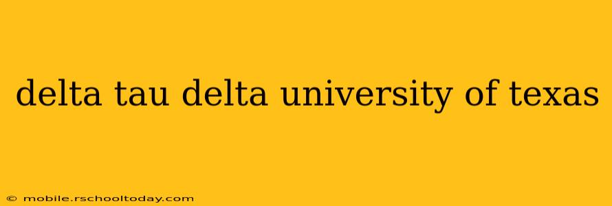 delta tau delta university of texas