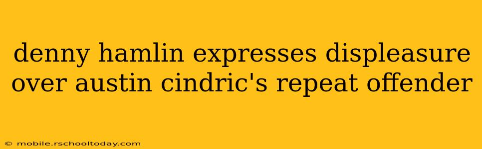 denny hamlin expresses displeasure over austin cindric's repeat offender