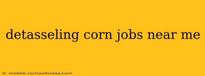 detasseling corn jobs near me