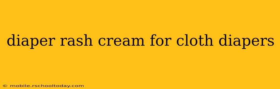 diaper rash cream for cloth diapers