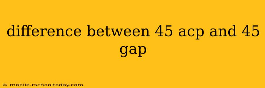 difference between 45 acp and 45 gap