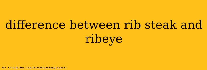 difference between rib steak and ribeye