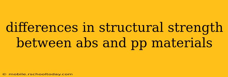 differences in structural strength between abs and pp materials