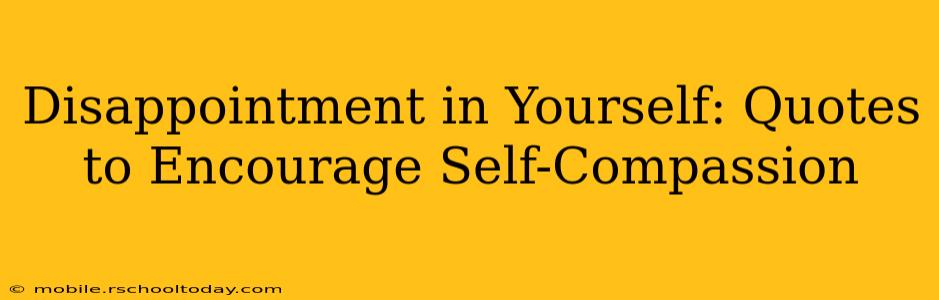 Disappointment in Yourself: Quotes to Encourage Self-Compassion