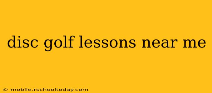disc golf lessons near me