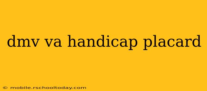 dmv va handicap placard