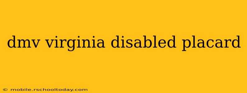 dmv virginia disabled placard