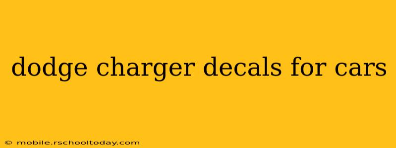 dodge charger decals for cars