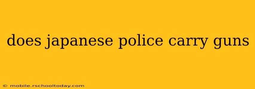 does japanese police carry guns