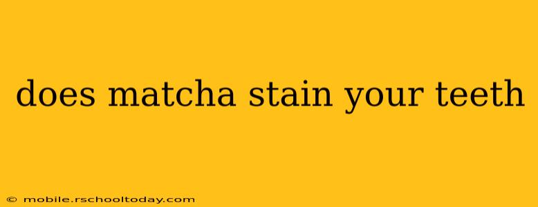 does matcha stain your teeth