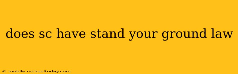 does sc have stand your ground law