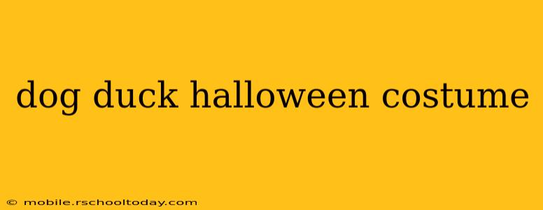 dog duck halloween costume