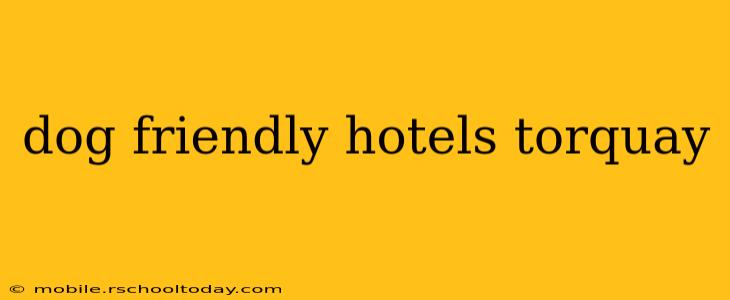 dog friendly hotels torquay