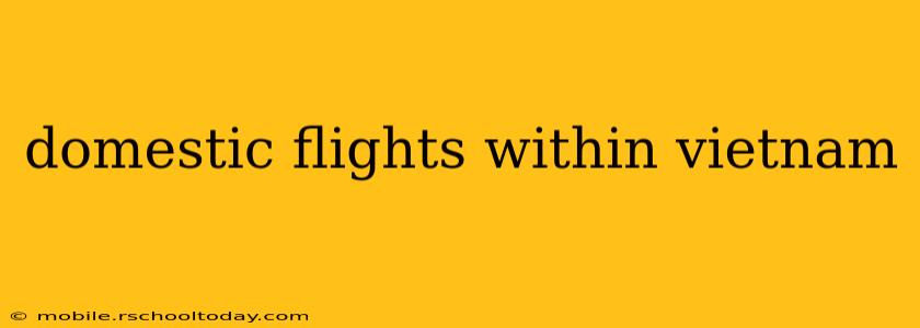 domestic flights within vietnam