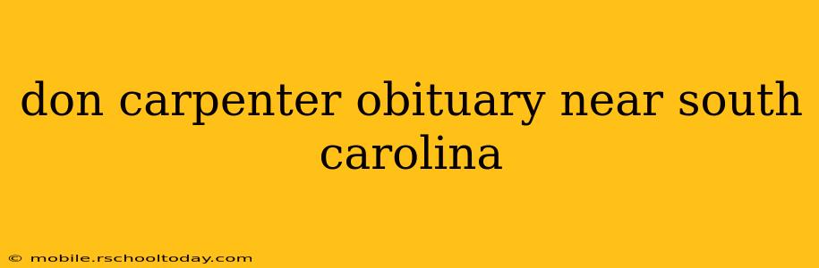 don carpenter obituary near south carolina