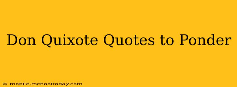 Don Quixote Quotes to Ponder