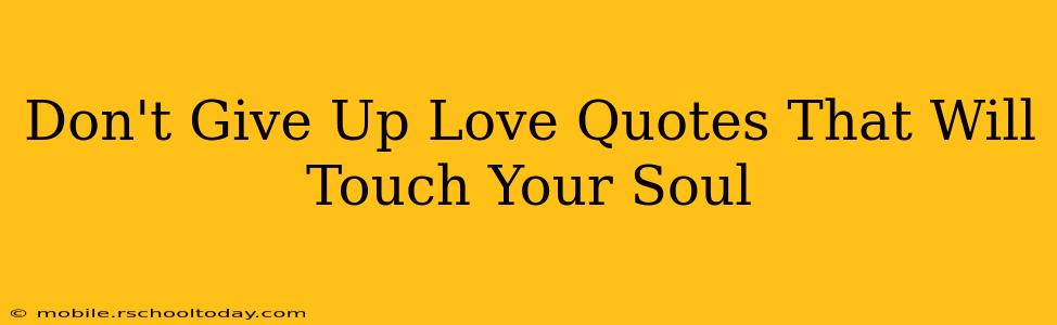 Don't Give Up Love Quotes That Will Touch Your Soul