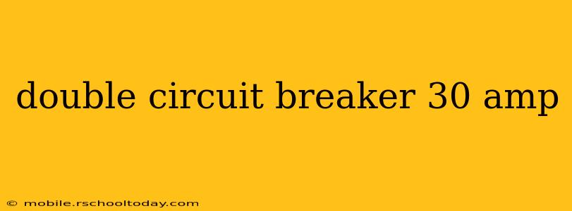 double circuit breaker 30 amp