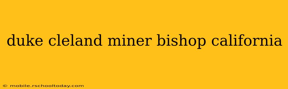 duke cleland miner bishop california
