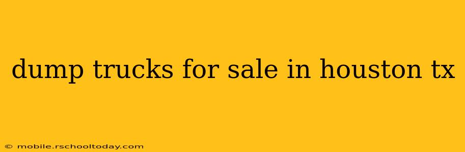 dump trucks for sale in houston tx