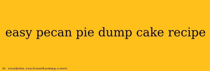 easy pecan pie dump cake recipe