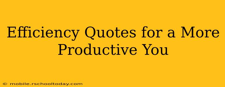 Efficiency Quotes for a More Productive You