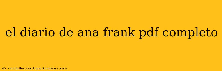 el diario de ana frank pdf completo