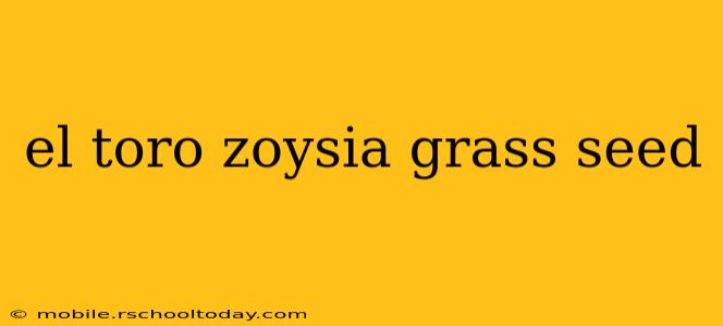 el toro zoysia grass seed