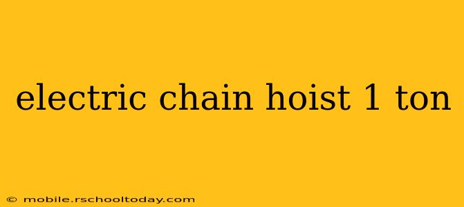 electric chain hoist 1 ton