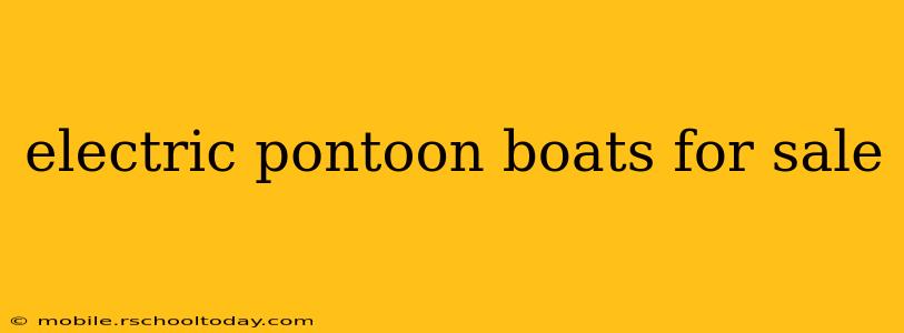 electric pontoon boats for sale