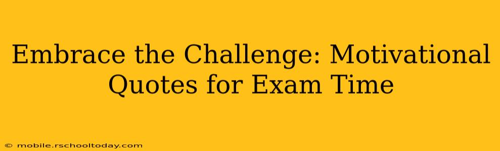Embrace the Challenge: Motivational Quotes for Exam Time