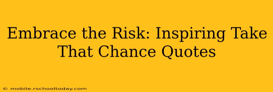 Embrace the Risk: Inspiring Take That Chance Quotes