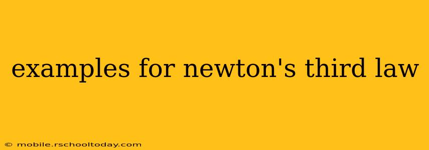 examples for newton's third law