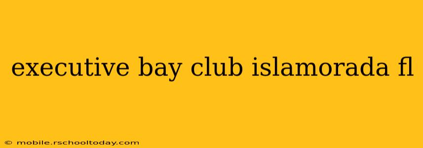 executive bay club islamorada fl
