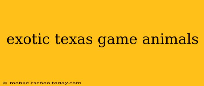 exotic texas game animals
