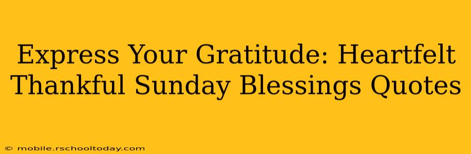Express Your Gratitude: Heartfelt Thankful Sunday Blessings Quotes